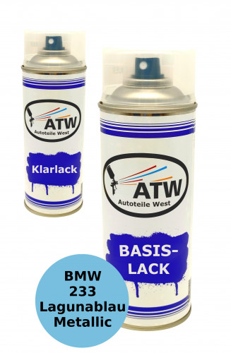 Autolack für BMW 233 Lagunablau Metallic+400ml Klarlack Set